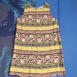 Loft Chartreuse Pink Sleeveless Floral Mini Shift Dress